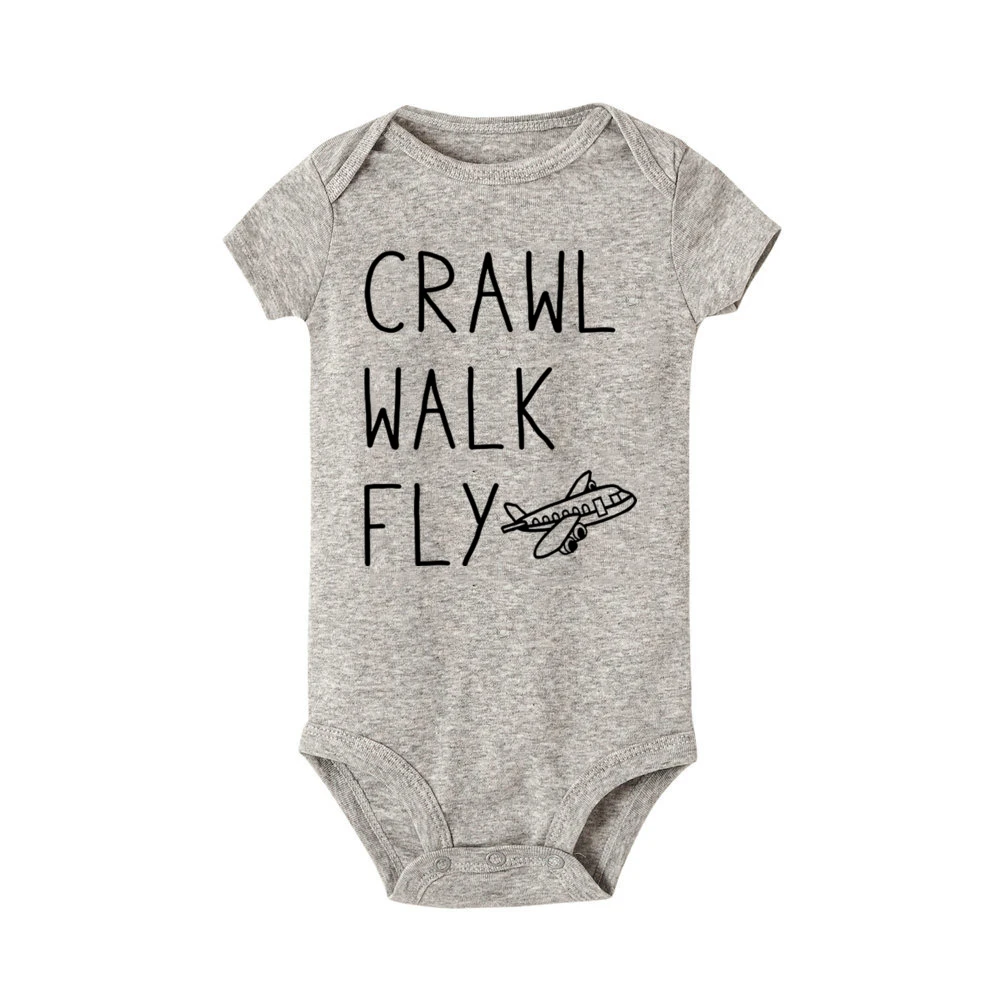 Lézt chodit létat děťátko kombinéza roztomilá co-pilot batole šmajchl letounu tisk chlapci dívčí oblečení newbron děťátko kombinéza kojenec dárky