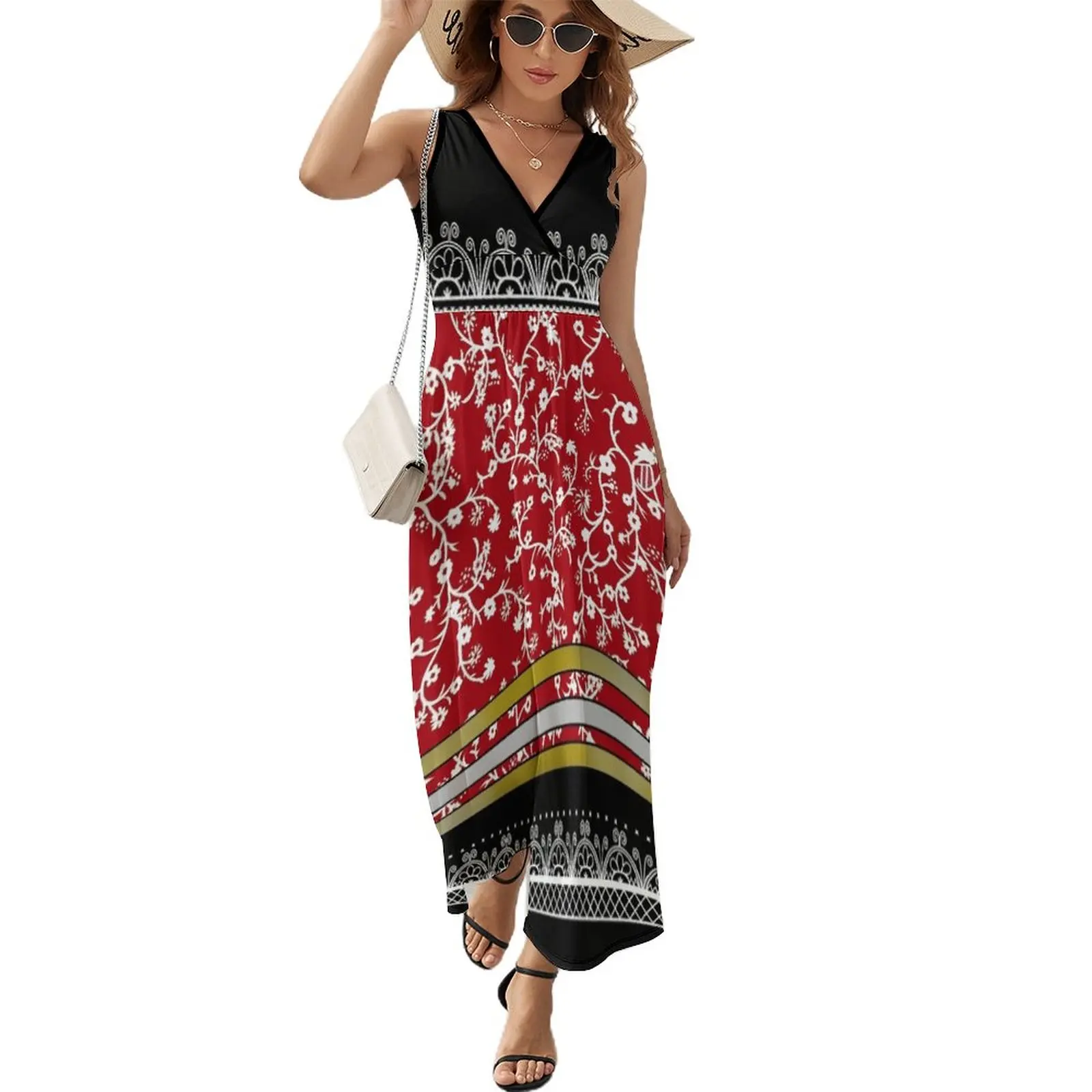 

Red Skydomes Sleeveless Dress summer dress woman 2024 Summer skirt luxury woman evening dress