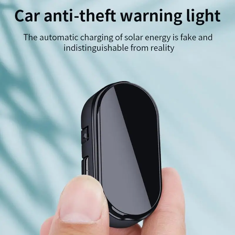 Luce di sicurezza finta per auto ad energia solare Blu/Rosso lampeggiante Simulato allarme Dummys Avvertimento wireless Lampada di avvertenza antifurto Stroboscopica - immagine 3