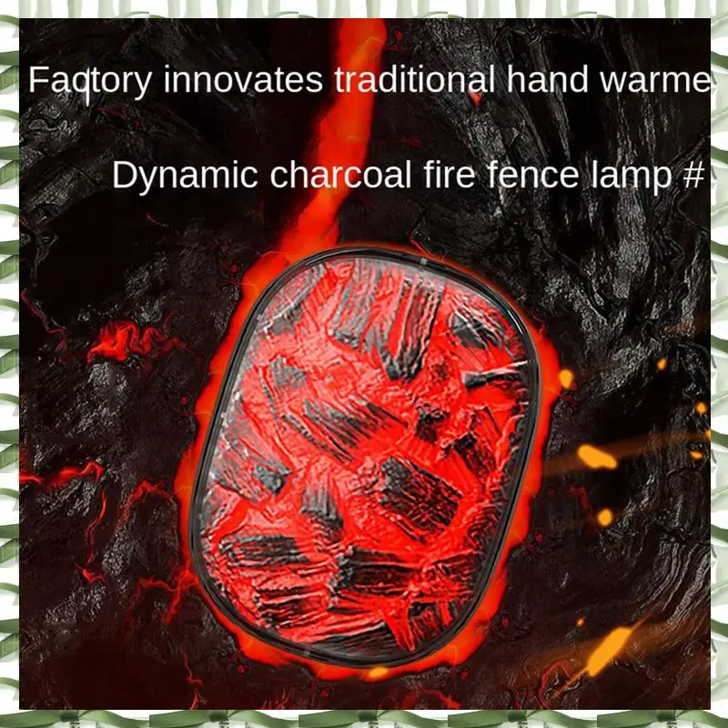 Hand Warmer,New Flame Hand Warmer,Dynamic Charcoal Fire Atmosphere Light,Hand Warmers Rechargeable,White Easy To Use