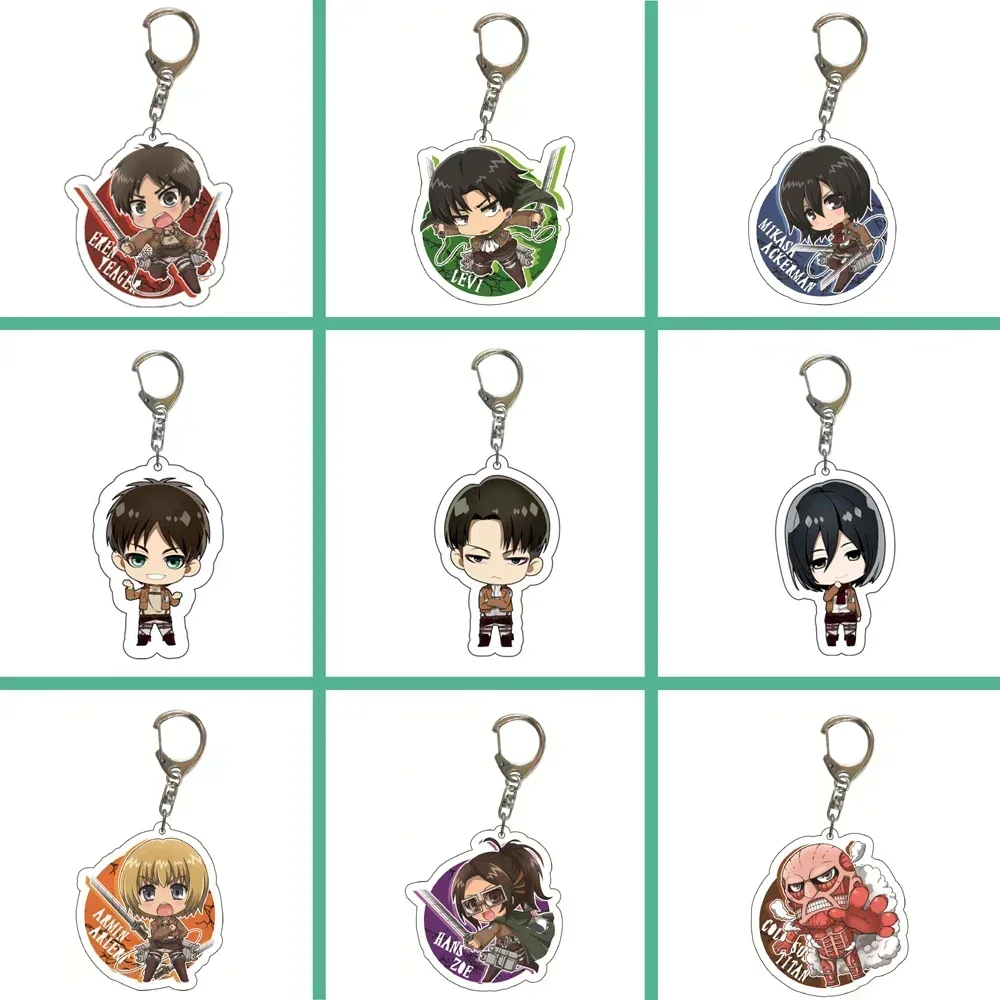 Attack on Titan Anime Cute Acrylic Keychain Bag Tag