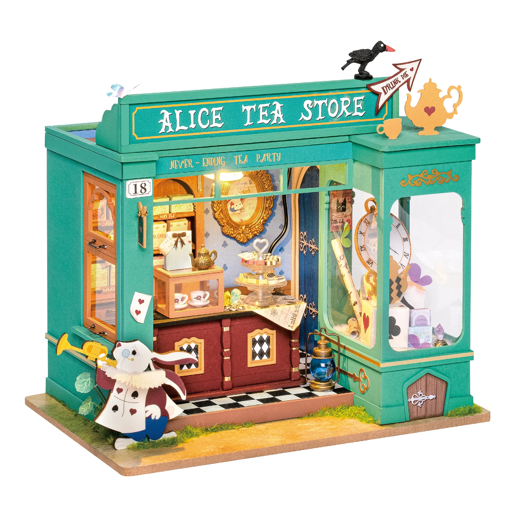 Robotime Rolife DIY Dollhouse Mystery Archives Bureau Kids Miniature Doll House Wooden Kit Toy - Alice's Tea Store DG156 namco museum archives vol 1 pc