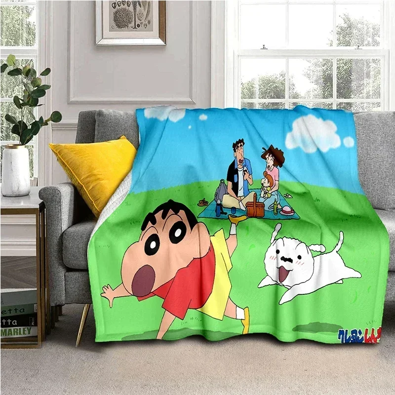 Crayon S-Shinchan Anime Throws Blanket Picnic Super Soft kawaii Blanket for Travel Bedding Couch Sofa Bed Blanket Birthday Gift 4