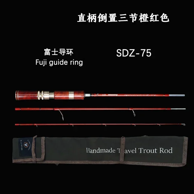 Aioushi-グラスファイバートラウトロッド,ポータブル,完全中空,マルチセクション,無垢材製,手作りハンドル Aioushi-グラスファイバートラウトロッド,ポータブル,完全中空,マルチ