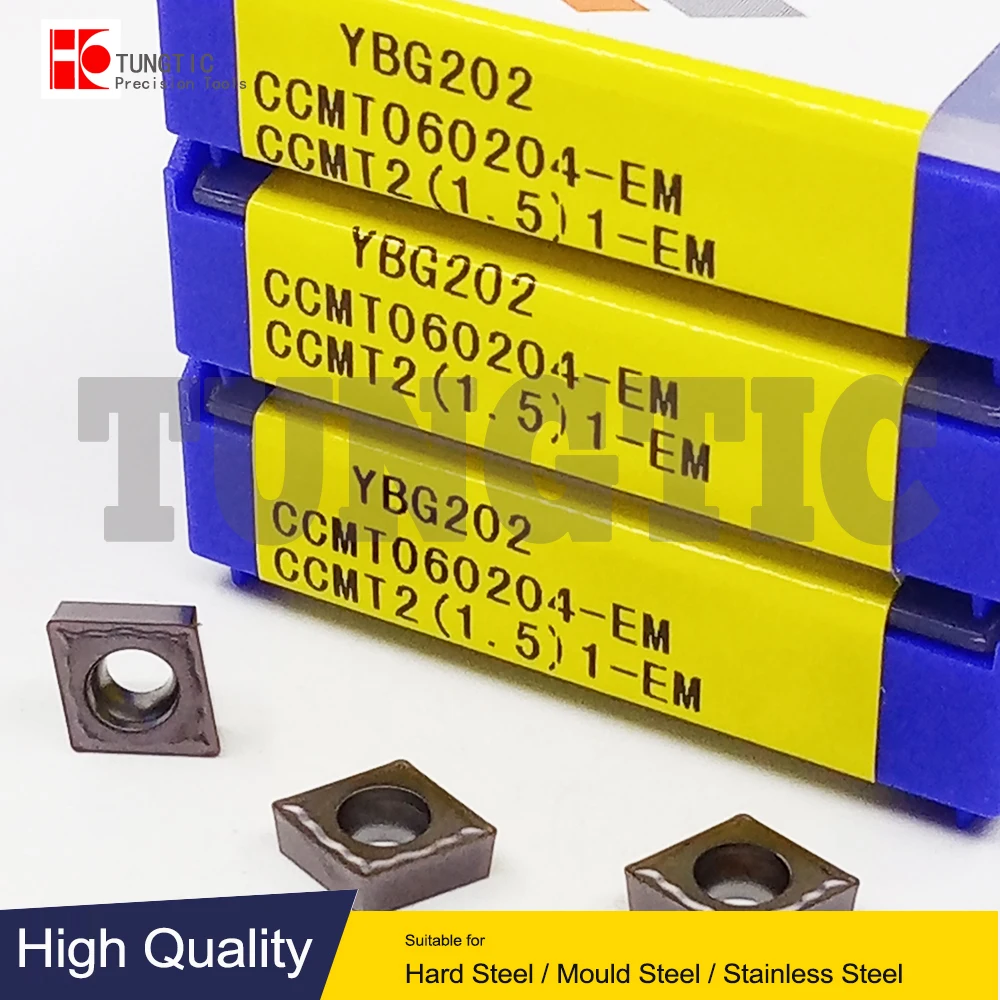 

CCMT060204-EM YBG202 Milling Cutter CNC Tools Insert Lathe Machining Tools Lathe Cutting Tool Metal Turning Tools CCMT 060204