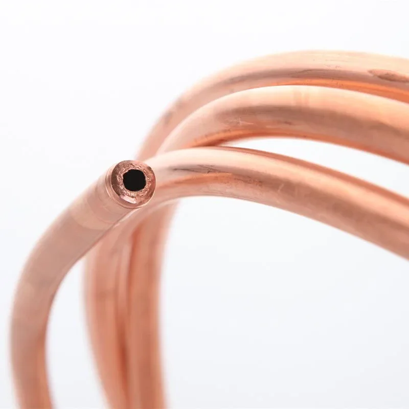 1Meter Copper Tube Coil OD 2/3/4/5/6/8/9.52/10/12/12.7/14/16/19mm Soft 99.9% T2 Copper Pipe Air Conditioning Oil Water Cooling copper tube