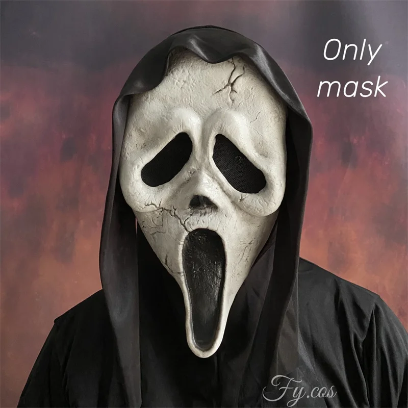 Halloween Mask Realistic Movie Scream Scary Face Creepy Ghost Mask Stick  Tongue Out Funny Scary Cosplay Costume Mask Party Props - AliExpress