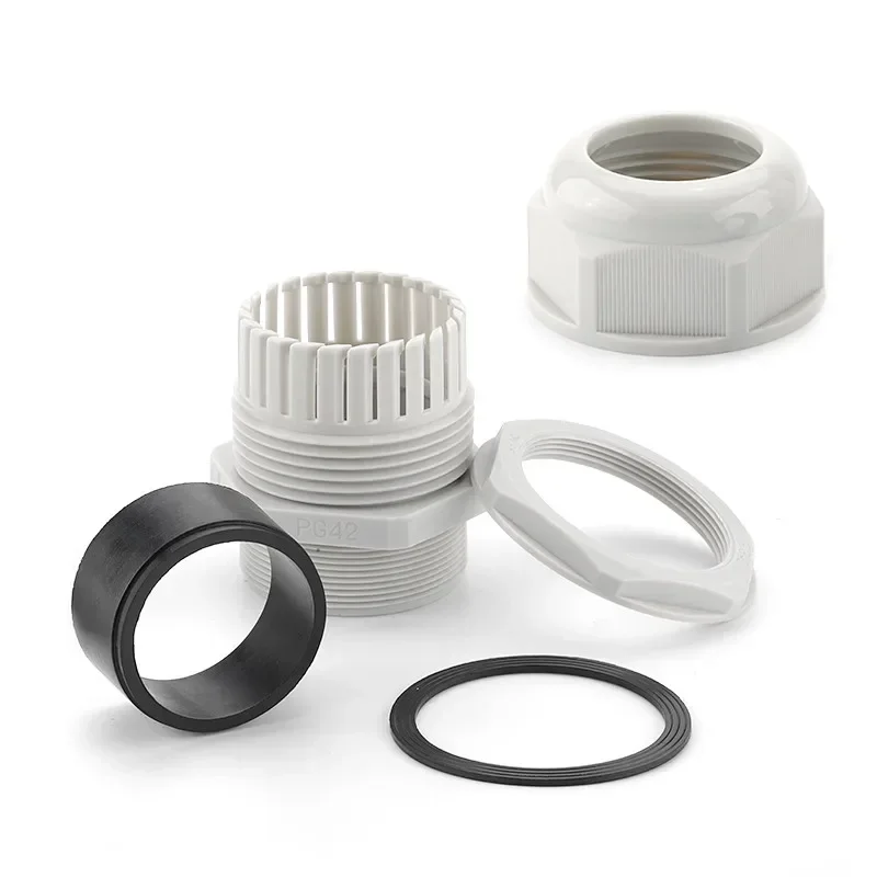 Electrical Connector 10Pcs Black White Waterproof Cable Gland NPT 1/4" 1/2" 3/8 American Nylon Cable Joint Flame-retardant 4-25mm Wire Connector IP68 cable gland