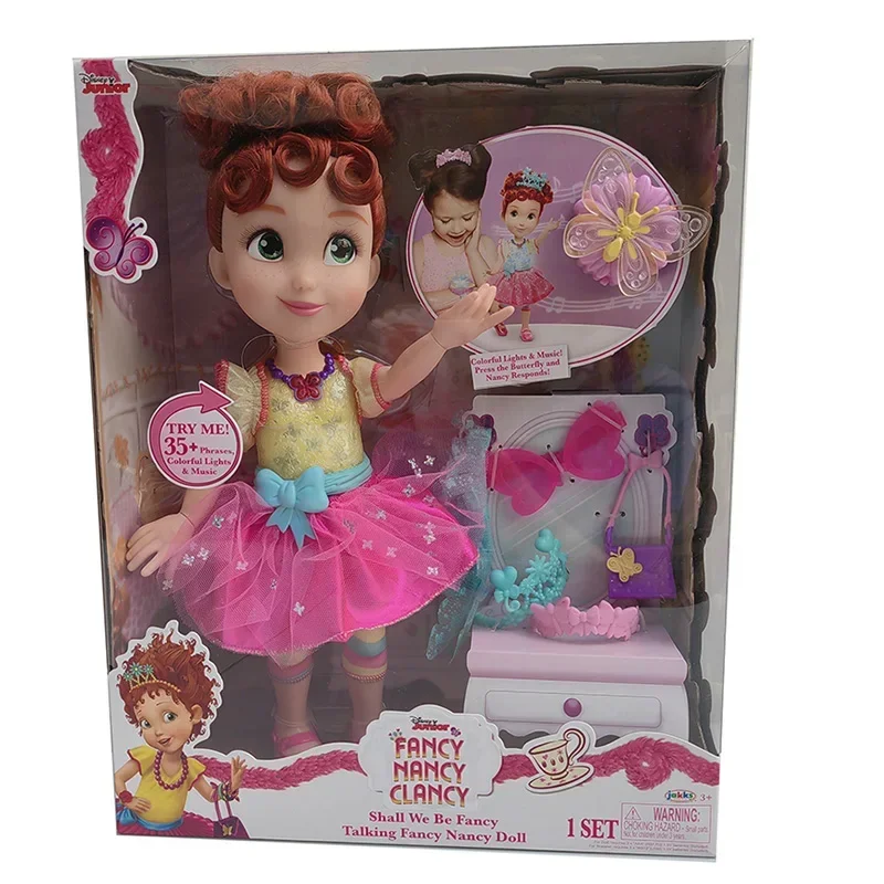 Disney Fancy Nancy Clancy Princess Doll Sound And Light Interactive Toys Fashion Salon Doll With Accessories Dress Up Toys Girl