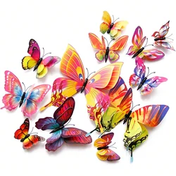 3D Butterfly Wall Decor Stickers with Magnets, Set of 12 (Colorful butterflies)