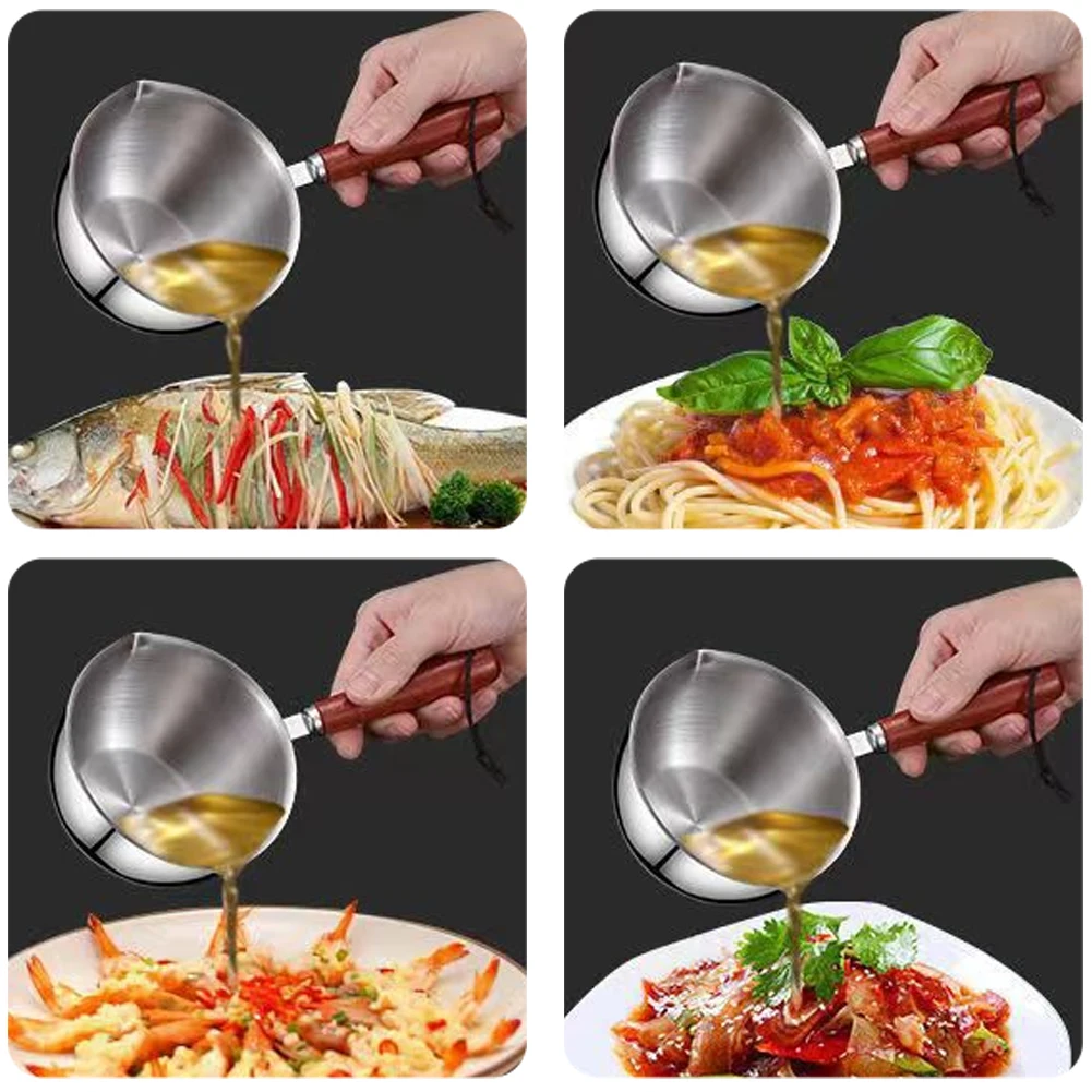 Hot Oil Pot Milk Pan Stainless Steel Mini Hot Milk Pot Small Saucepan for Boiling Butter Melting Pot Butter Warmer Kitchen Pan
