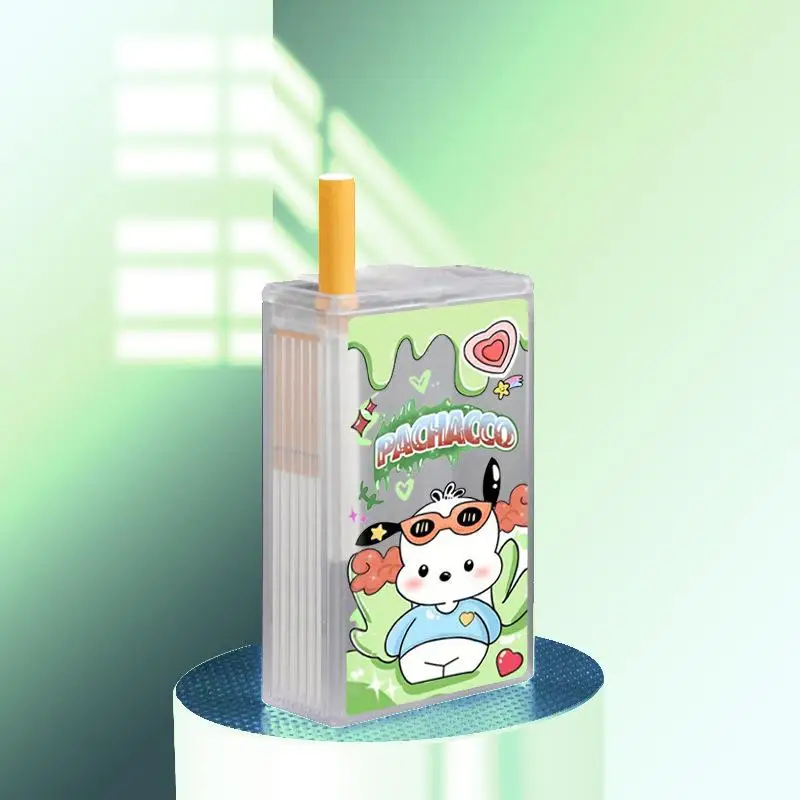 

Sanrio коробка для сигарет Hellokitty пластиковая коробка Kuromi Kawaii аниме скраб процесс My Melody слайд крышка прикуривать сигарету подарок на день рождения