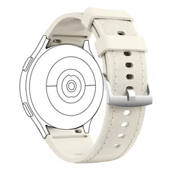 Premium Genuine - Like Leather Watch Strap with Secure Buckle - Classic and Durable Design - Galaxy Watch6 44mm (Star Color)