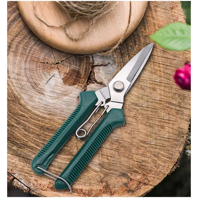 Straight Head Pruning Shears Non-slip HandleStainless Steel Outils Manuels Household Bonsai Garden Scissors Pruing Shear 3