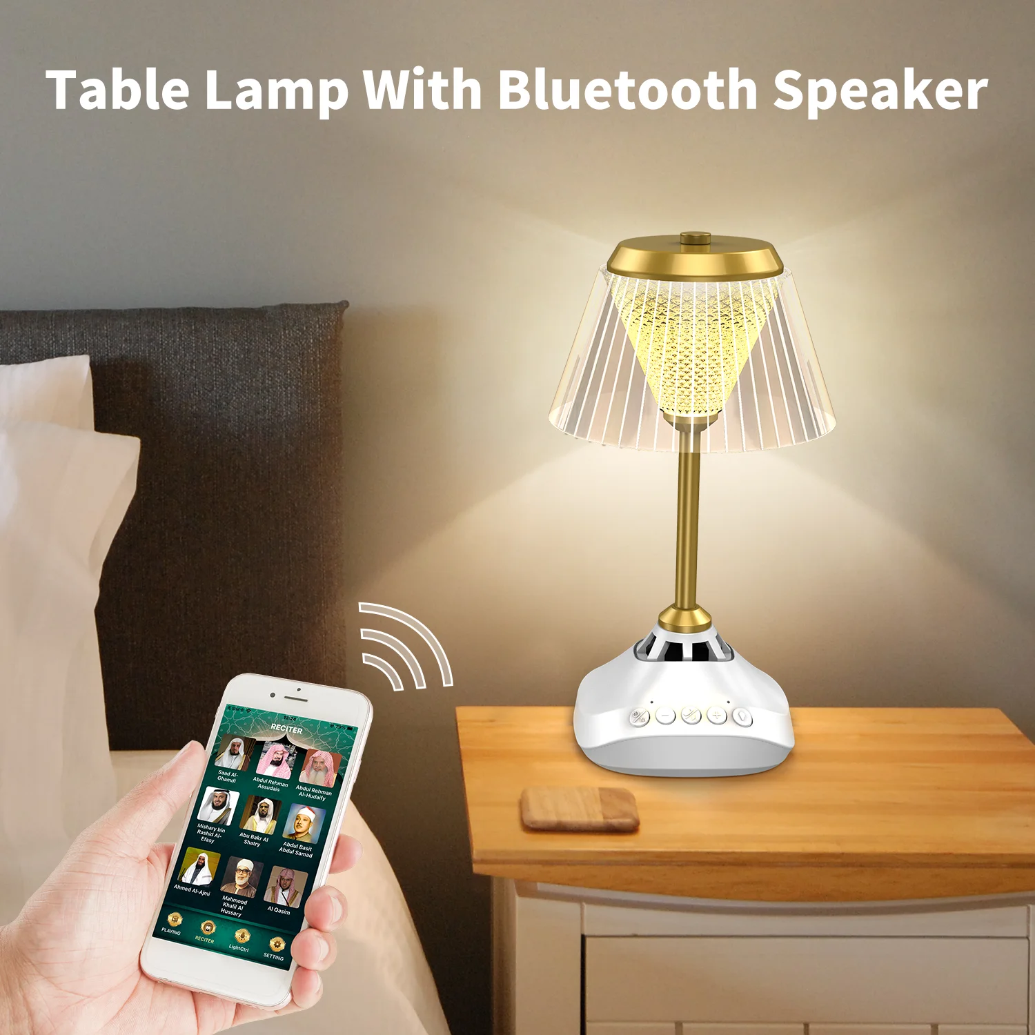 

Quran Speaker Table Lamp Islamic Muslim 7 Colors Quran LED Lights Table Decoration Quran Player Bluetooth Touch Lamp