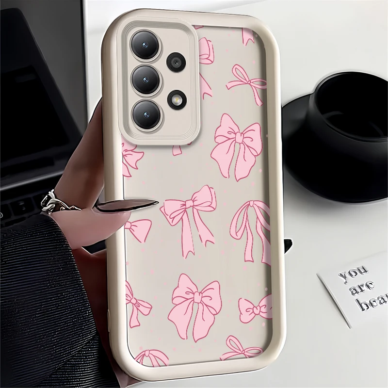 Chic Pink Bow Silicone Phone Case - Cute Korea-Inspired Anti-Drop Cover
