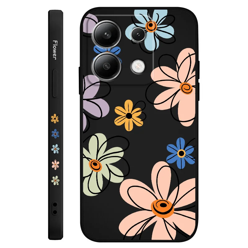 Elegant Hoop Flower Liquid Silicone Phone Case