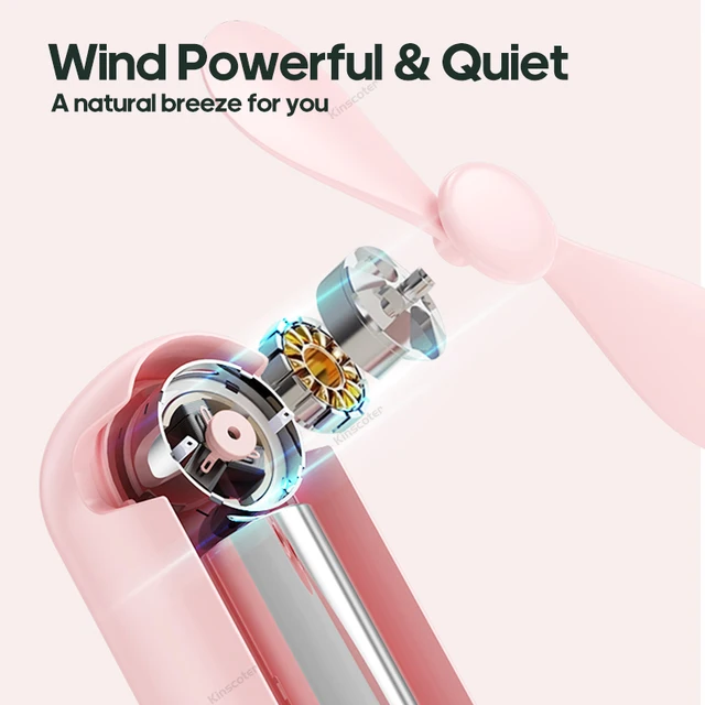 New Handheld Small Fan Portable Creative Mini Three Speed Adjustable Solid Color Charging Folded Fan LED Lighting Phone Holder 5