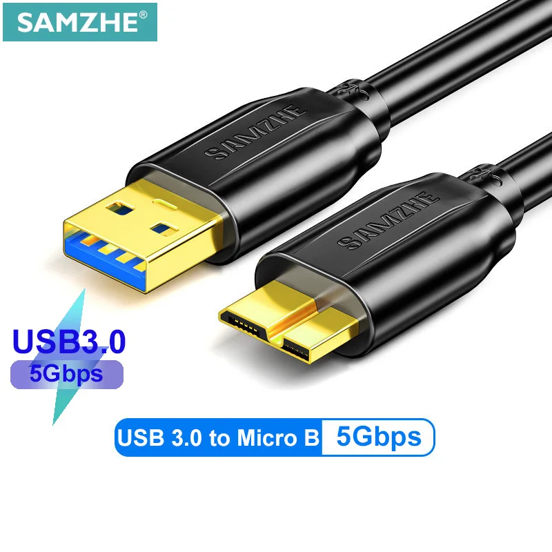 SAMZHE – câble externe USB 3.0 pour disque dur et SSD, Micro B, pour données