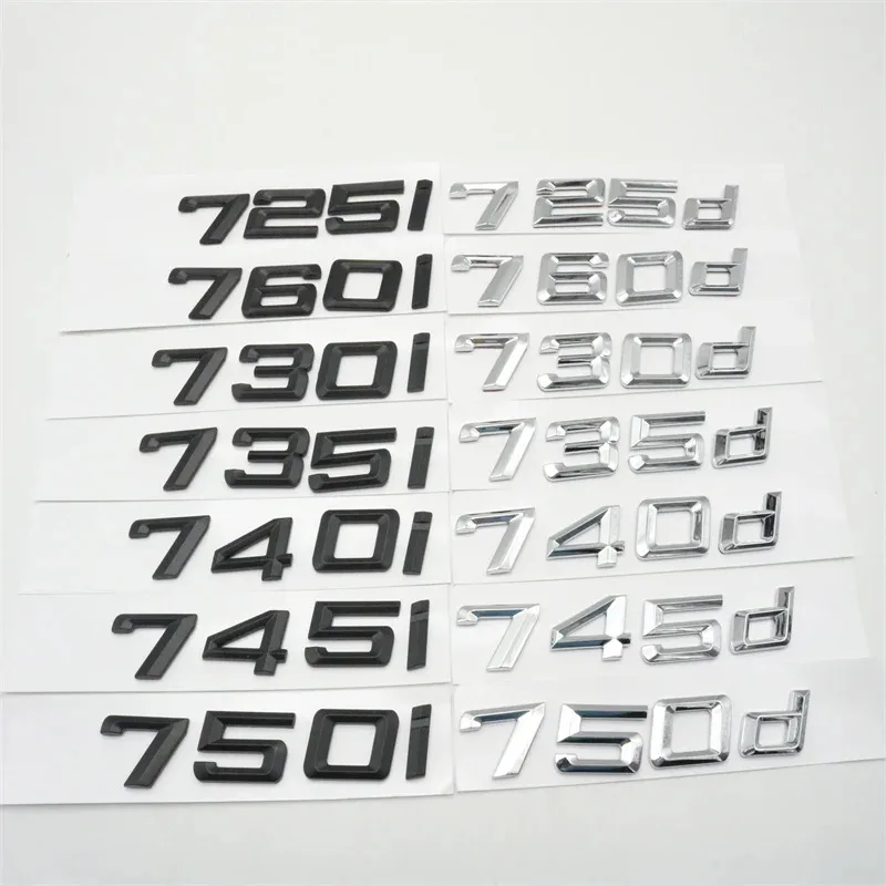 3D ABS 엠블럼 레터 리어 트렁크 로고 (7 시리즈 725i 730i 740Li 745i 750iL 760i 730d 735d 740d 745d 750d 760d 차량용 스티커)