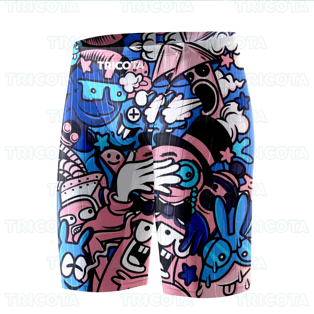 Summer Men Jammer Swimming Trunks Endurance Athletic Training Swim Shorts Outdoor Beach Quick Dry Tight Jammers Surfing Trunks