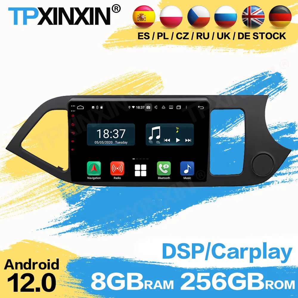 

Car Radio Coche With Bluetooth For Kia Picanto Morning 2012 2013 2014 2015 RHD Navigation Automotive Multimedia Stereo Receiver