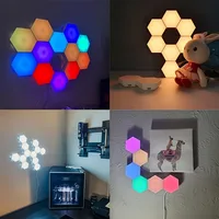 1pc Touch Sensitive Night RGB Lighting, Geometric Module DIY Assembly Night Light,For Living Room, Bedrooms, DIY Lovers 5
