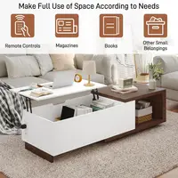 Coffee Table with Charging Station, 47.259 W Lift Coffee Table with Hidden Storage, Space Saving Center Table with Adjustable Sh 3