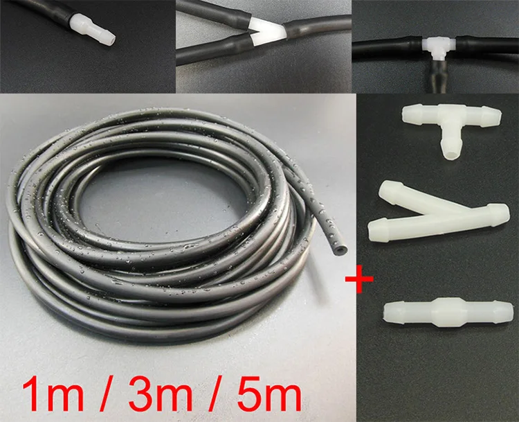 

Universal 1m 3m 5m 4mm Windshield Washer Nozzle Hose Tube Pipe Front Window Headlight Pump Car Parts With Connector T Y Straight