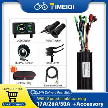 Controller Sinewave a Tre Modalità per E-bike 36V/48V 17A 26A 30A con Funzione Limitatore di Velocità e Display per Kit Bici Elettrica 250-1000W