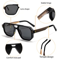 Lunettes de soleil polarisées CATERSIDE pour hommes, design rétro de marque de luxe, branches en bois massif, lunettes de soleil pour femmes, idéales pour la conduite et les soirées 2