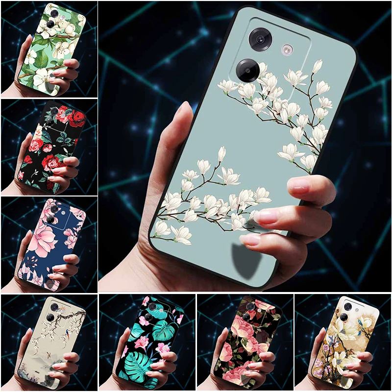 For Xiaomi Poco M7 Pro 5g Case 3d Flowers Emboss Soft Silicone Phone 
