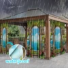 1PC New Fashionable, Simple and Fresh Butterfly Flower Home Decoration Print Perforated Waterproof Curtain, Machine Washable, Su 6