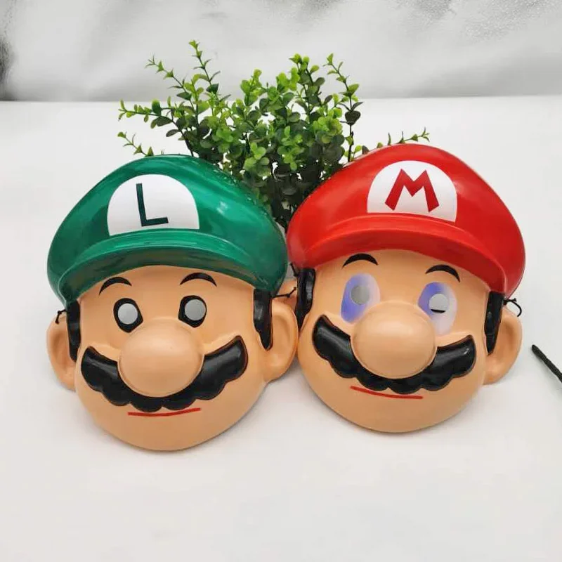 Super Mario Bros Anime Figures Mario Luigi Party Masks Cartoon Mask for Children Birthday Party Theme Decorations Supplies Gfits
