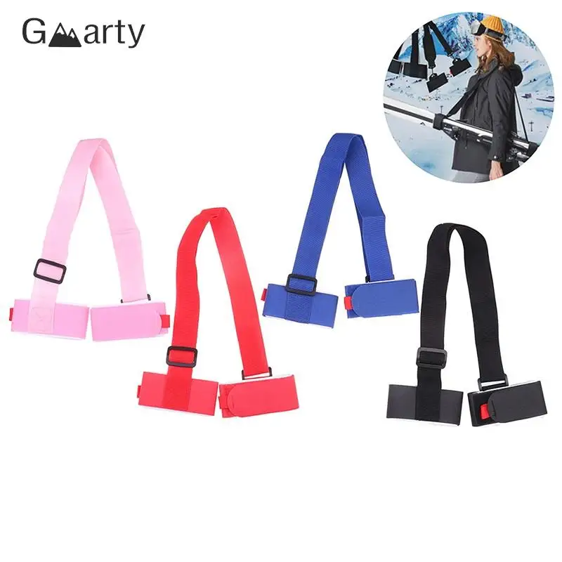 

Adjustable Nylon Skiing Bags Skiing Pole Shoulder Hand Carrier Lash Handle Straps Porter Hook Loop Protecting For Ski Snowboard
