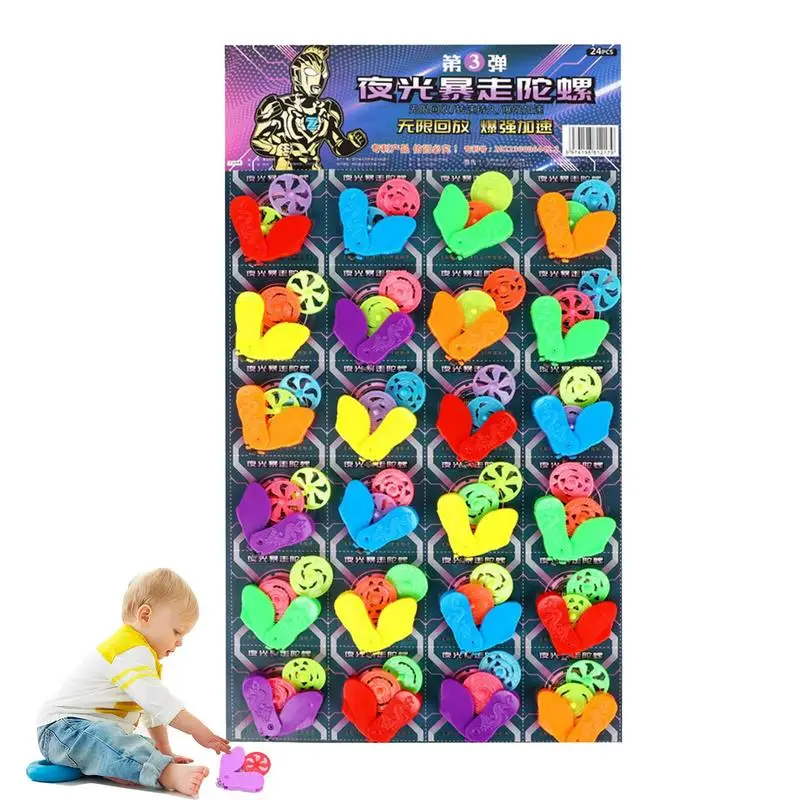 

Spin Tops 24pcs Gyroscope Toy For Kids Educational Kindergarten Toys Glowing In The Dark Spin Tops For Games Christmas Stocking