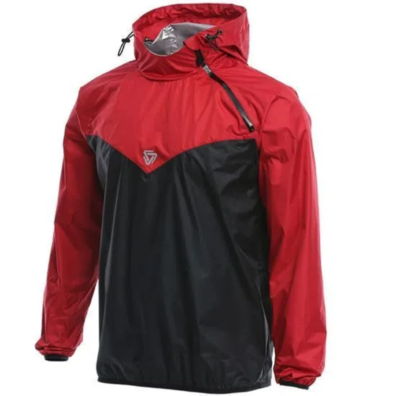 man 4xl plus size flexible sauna suit men's fashion set weight loss clothes running hooded quick drying waterproof jacket Man 4XL Plus Size Flexible Sauna Suit Men's Fashion Set Weight Loss Clothes Running Hooded Quick Drying Waterproof Jacket 2