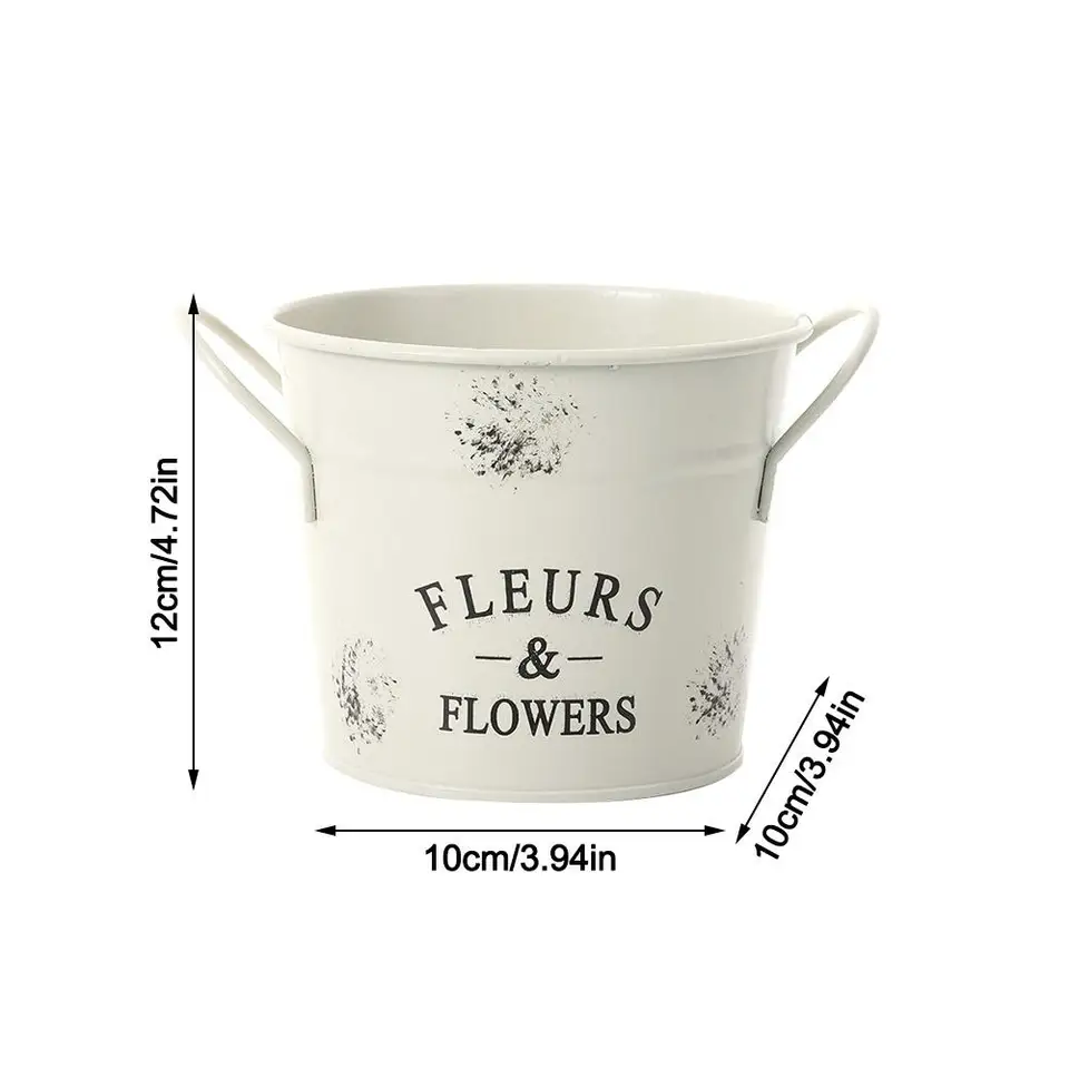 ヴィンテージシックな花瓶,金属の鉄の水差し,花のバケットの鍋,家,結婚