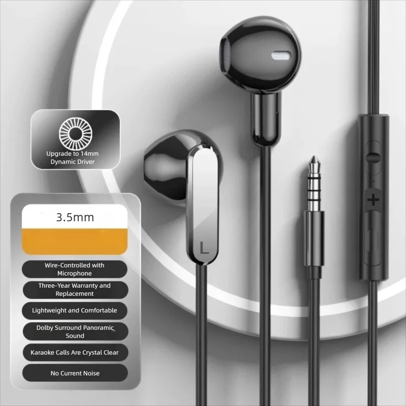 USB Type C HiFi Bass Stereo Wired Earphones with Volume Control