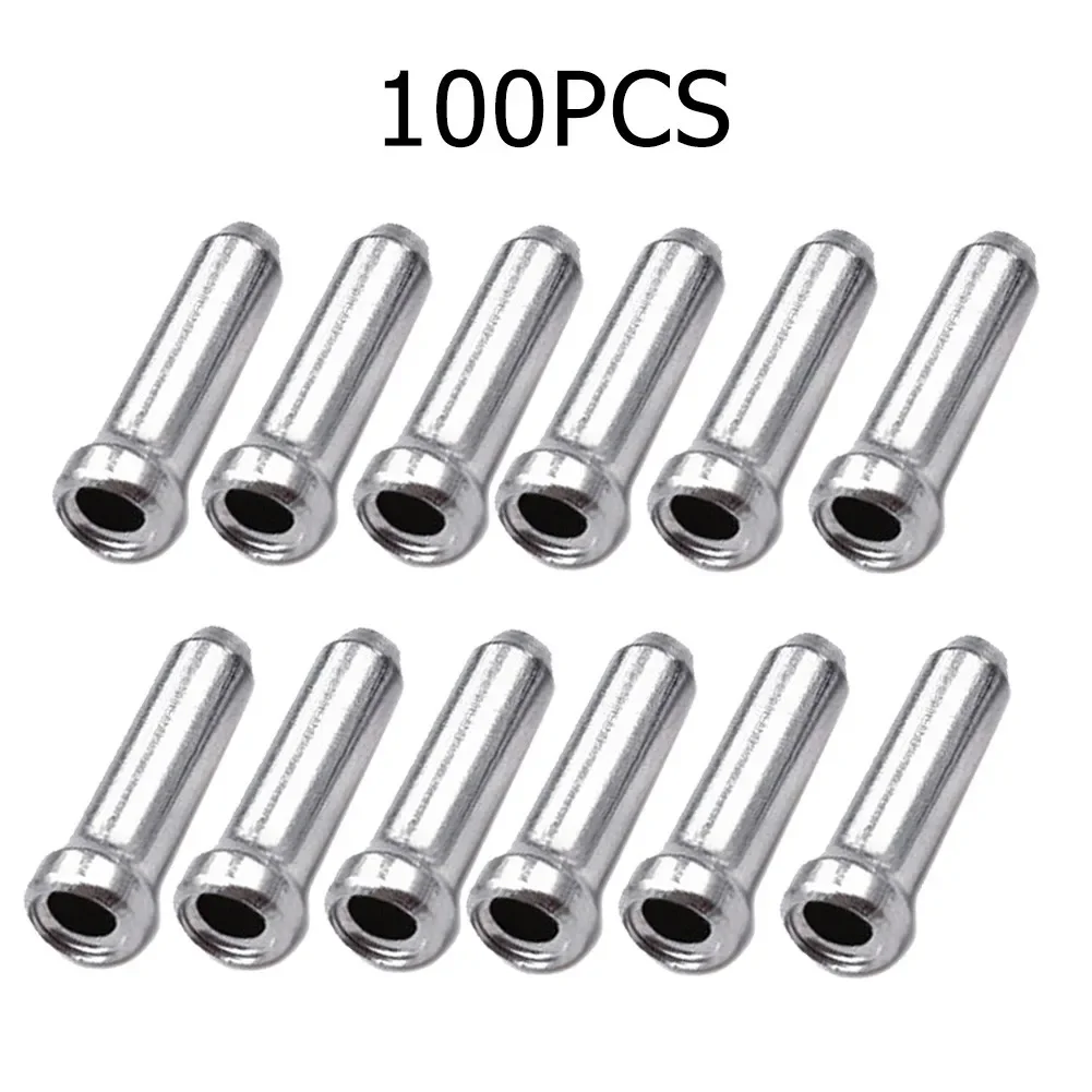 Bicycle Brake Sliders Cable Points to Aluminum Brake Line Front Chain Shifter Inside Wire End Cap Tip Crimped MTB Bike Accessory