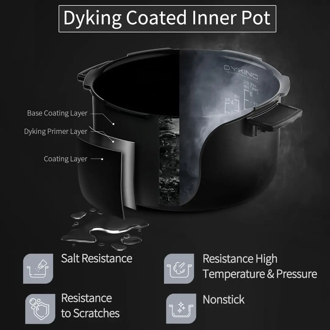 Induction Heating Dual Pressure Rice Cooker 10 Cup (Uncooked) High/Non-Pressure Easy Open Handle Stainless Cover