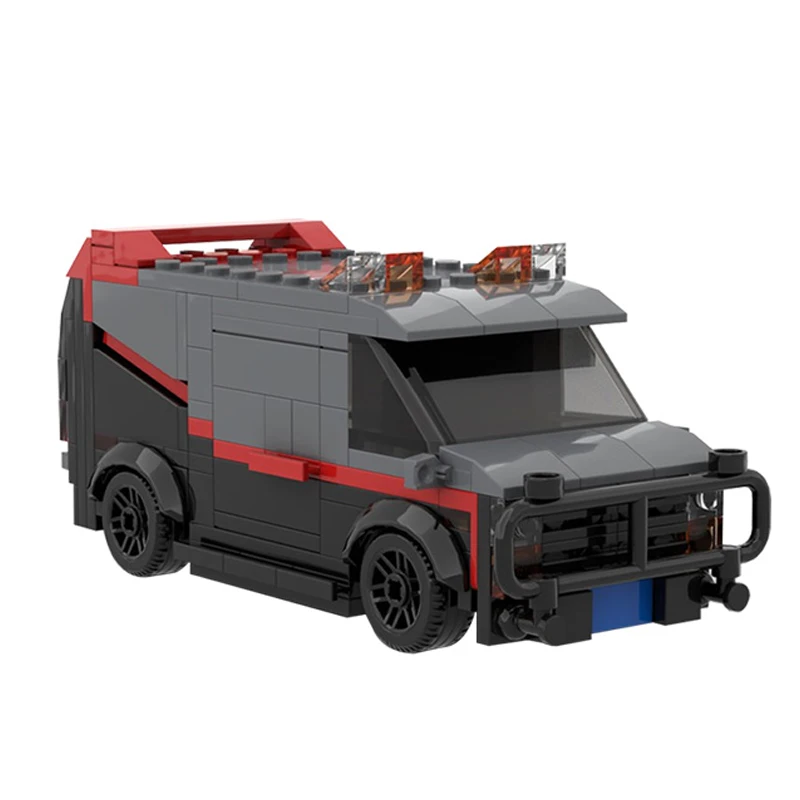 

242parts High-tech A-Team Van SWAT Team Truck High-Tech Building Blocks MOC City Police Station Car Brick Toys Vehicles Models