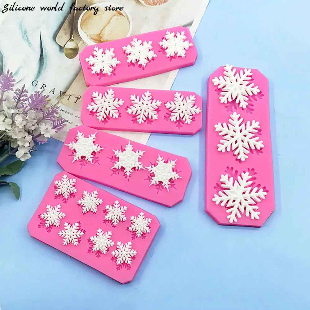 Moule silicone flocons neige - Décoration pâtisserie Noël