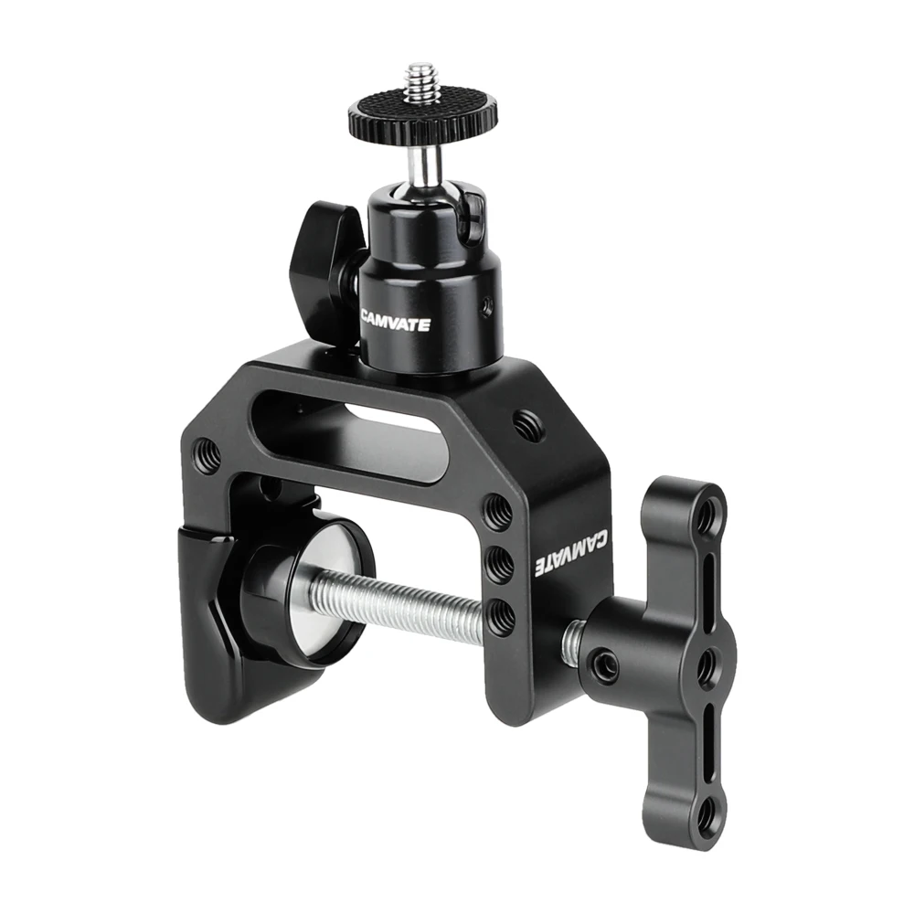 C-Clamp With 360° Swivel Ball Head Support Holder & 1/4"-20 Threaded For Monitor