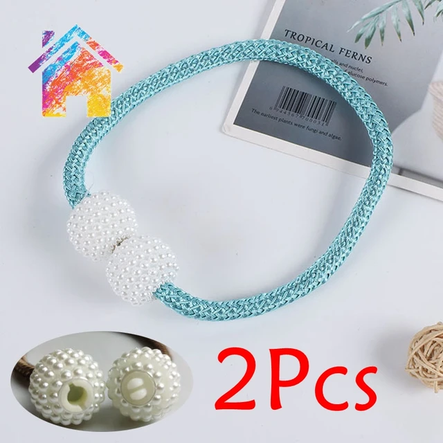 1 Piece of New Pearl Buckle Curtain Clip Curtain Frame Lace Buckle Clip Hanging Ball Buckle Lace Curtain Accessories Home Decora 2 Pcs Blue