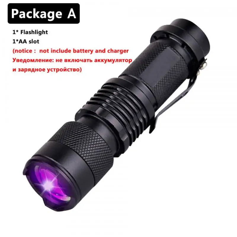 

Hot Selling Portable Uv Led Flashlight Mini Flashlight 395Nm Light Wavelength Uv Lamp Scalable Pet Urine Scorpion Uv Detector