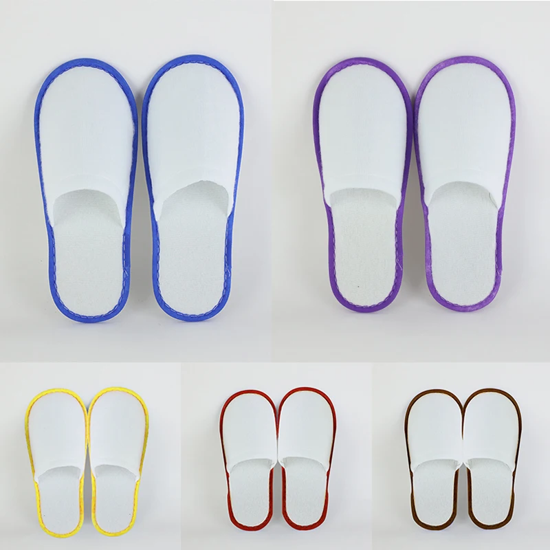 

1 Pair Disposable Slippers Hotel Travel Slipper Non-slip Shoes Soild Color Flip Flop Wedding Shoes Guest Slippers Unisex Shoes