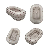 J15U Quick Inflate Baby Bath Tub For 1 to 3 Year Olds Space Saving Foldable Design PVC Adorable Pattern Bath Essential