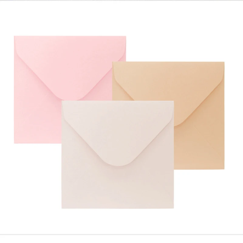 50pcs Envelope Small Business Supplies 250g Paper 11.8x11.8cm Postcard Giftbox Message Packaging Invitations Wedding Stationery