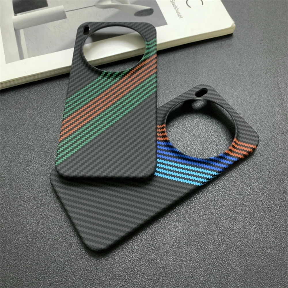 Sleek Carbon Fiber Texture Frameless Phone Case with Heat Dissipation & Kevlar Bumper Cover